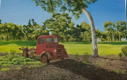 Old car under the tree