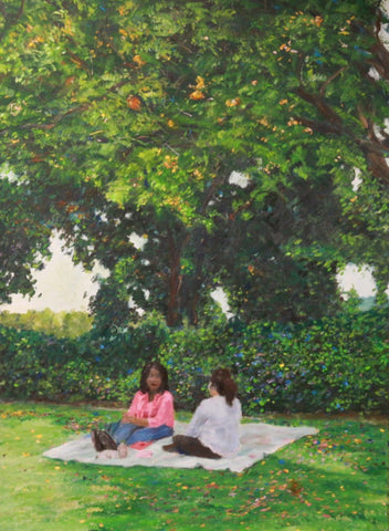 Two ladies with the painter